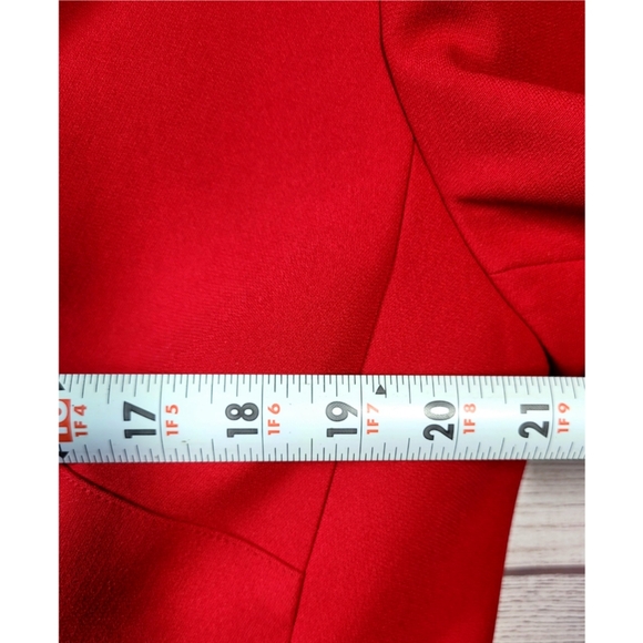 Jacqueline Ferrar Womens Red Blazer Skirt Suit Size 16 Gold Buttons Grandmacore - Picture 8 of 16